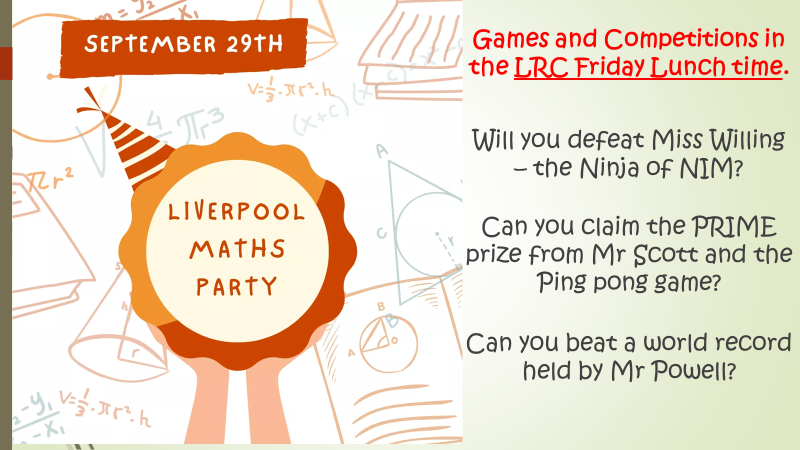 SJBNumeracy's tweet photo. Looking forward to Maths Party Day this Friday https://t.co/rRwkPYEYph