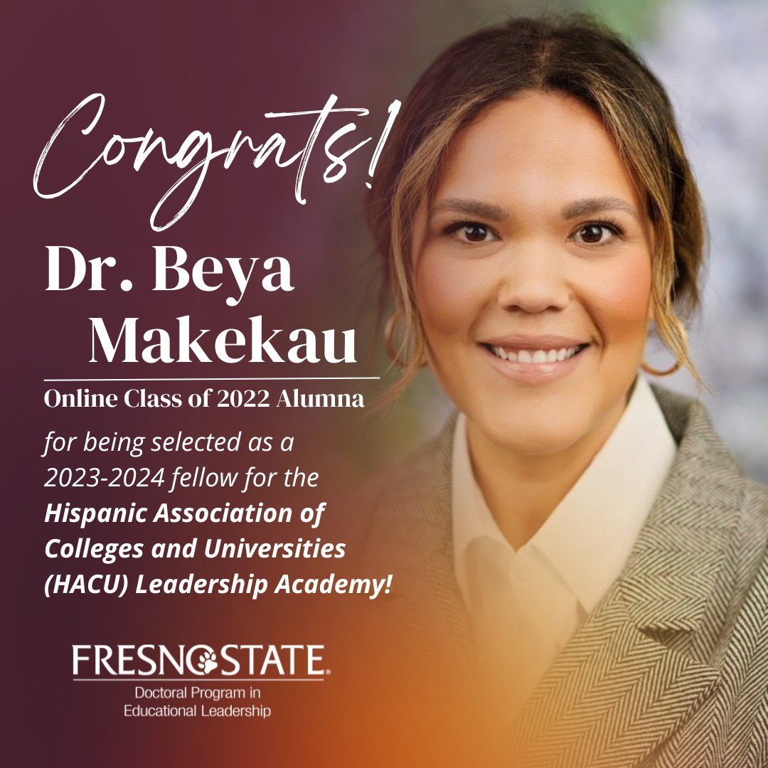 EdDFresnoState's tweet photo. Congratulations Dr. Beya Makekau! (2022 Alumna) 🎉🌟 

#EdDFresnoState #DoctoralStudent #DoctorofEducation #EdLeadership https://t.co/0Xkt8idiL0