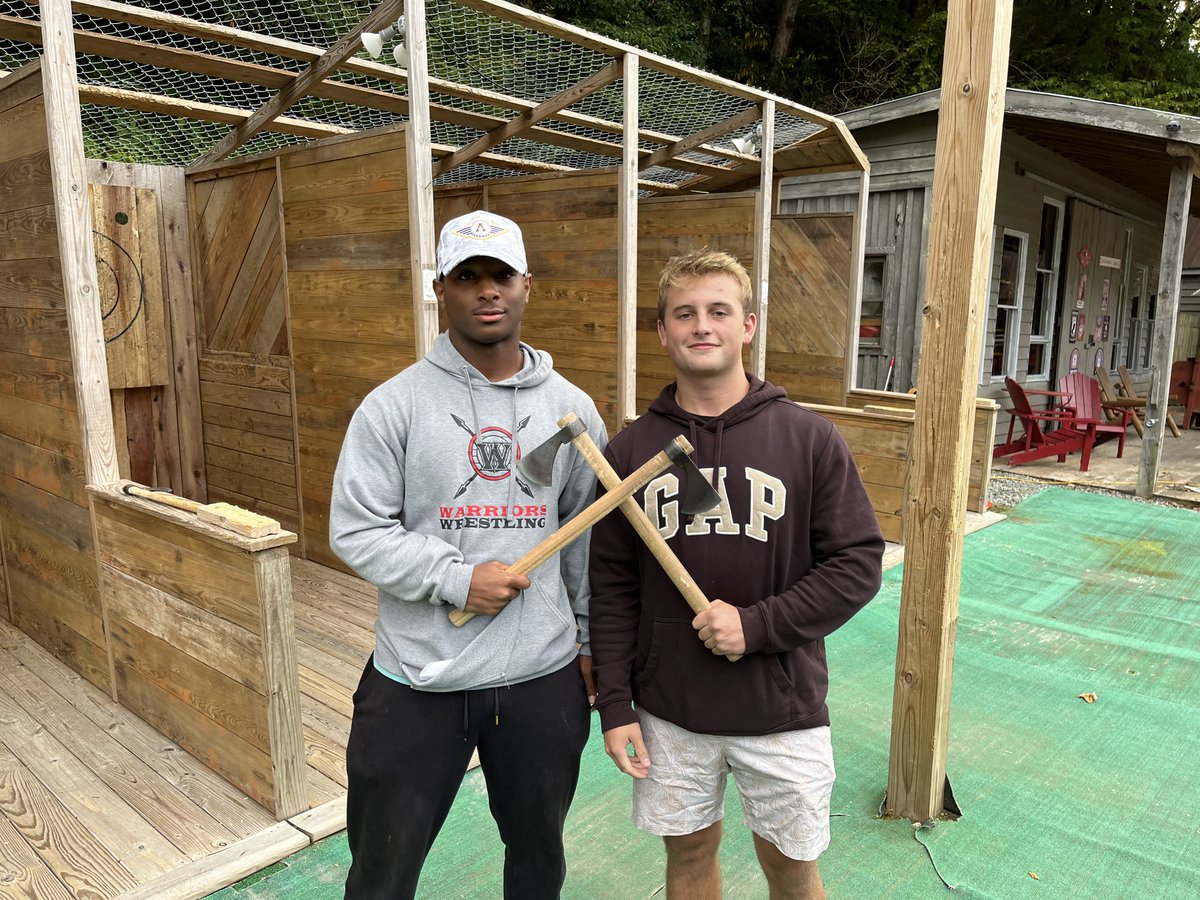 AppRotc's tweet photo. App ROTC RLC Rodeo Night! In spirited competition Cadet Harris took first in the hatchet toss  and  Cadet Brion bested all in bull riding—both were awarded headgear for their accomplishments. A Good Time.  @ArmyROTC @appstatealumni #appstatecfaa https://t.co/cMb4JBbBTI