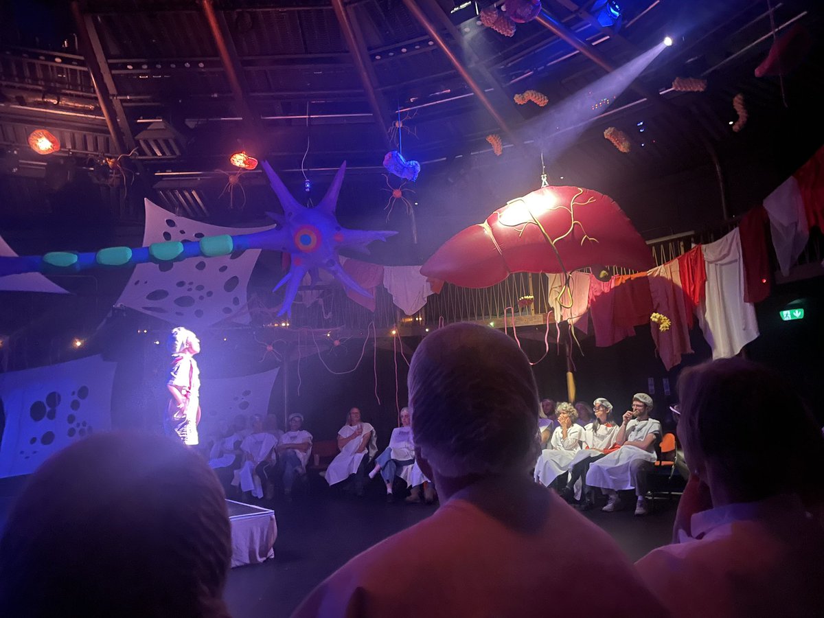Went to said amazing(!) artist’s play, where the giant liver played a glorious role. Touching immersive theatre show about a young woman grappling with Crohn’s disease. The audience were the white blood cells (hence the hairnets)! ❤️‍🔥