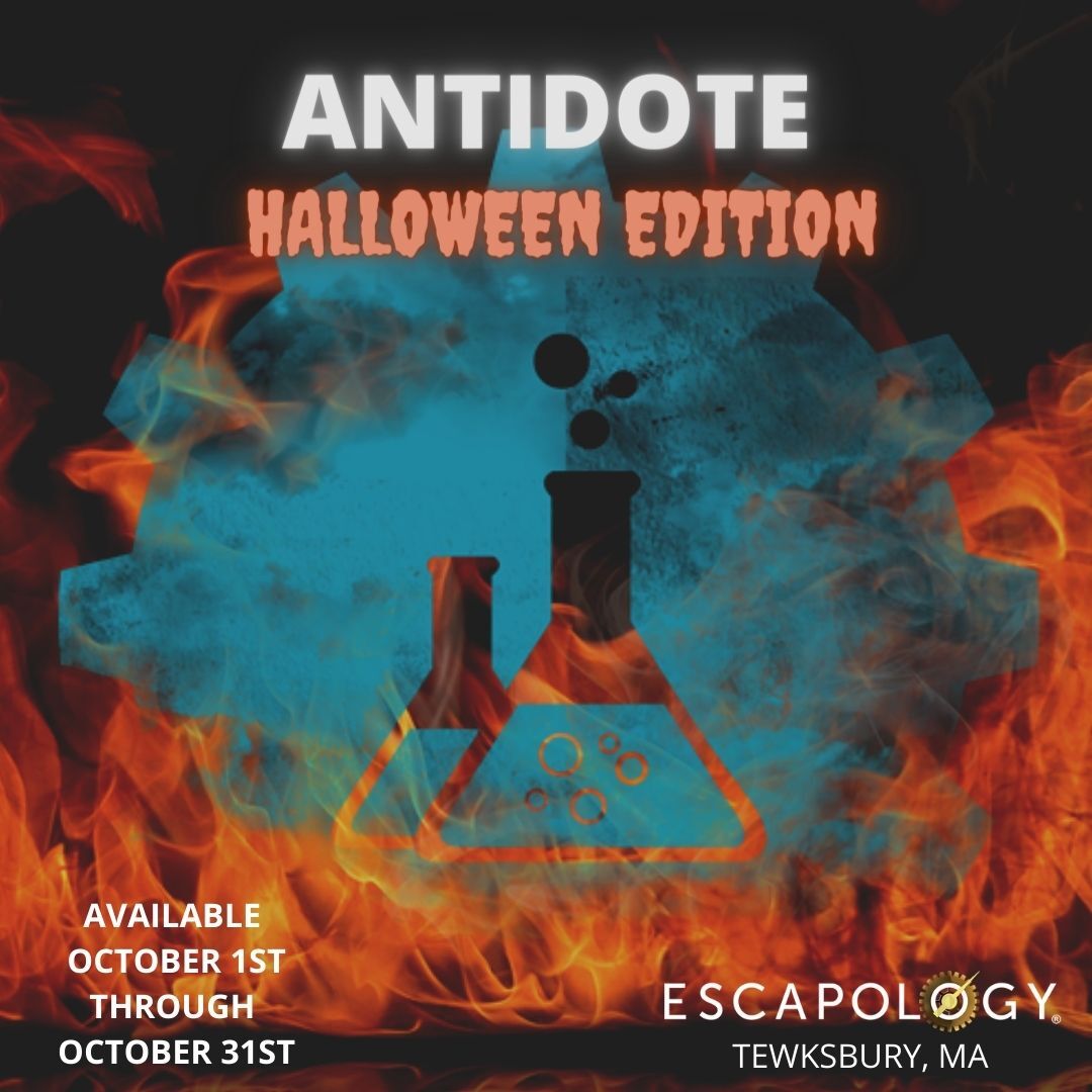 We're getting ghoulish this October 🎃

Antidote: Halloween Edition 👻 starts this Sunday October 1st!

All bookings are private. Book your game now at escapology.com/en/tewksbury-ma
#escapologytbury #escaperoom #escapology #halloween #spookyseason