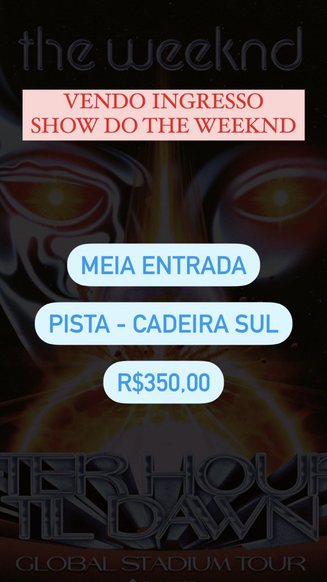 nkttlapa's tweet image. #TheWeeknd 
#show
#ingresso #engenhao