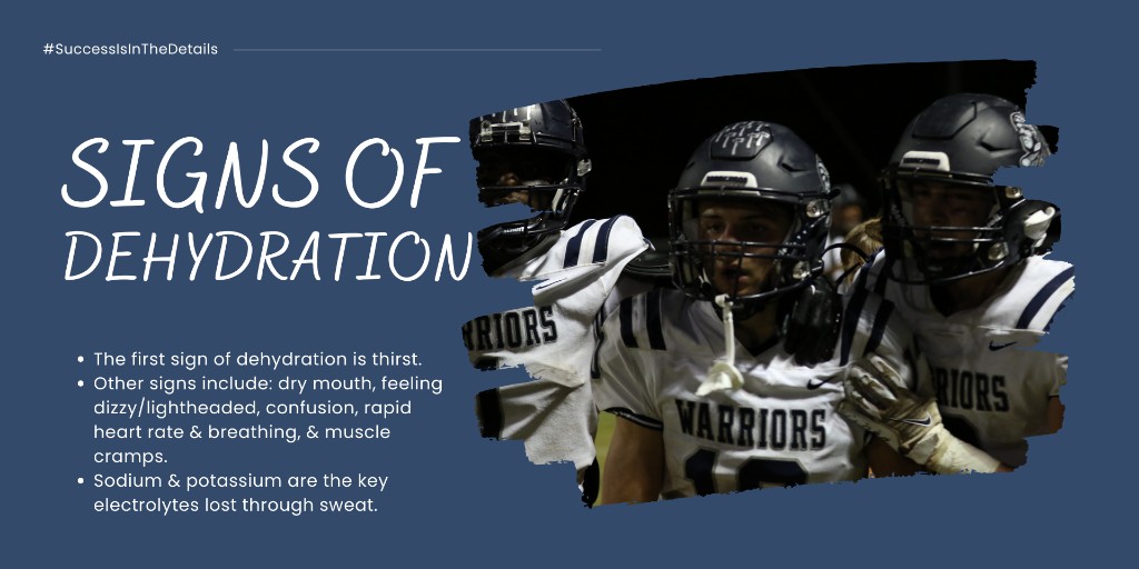 BwoodWarriors's tweet photo. It may be starting to cool down outside, but proper hydration is just as vital as ever for our Warrior Athletes. Check out the slides below for an optimum hydration strategy to help you reach peak performance during practice and competition. #SuccessIsInTheDetails #WARRIORFUEL https://t.co/t85pIFJpzJ