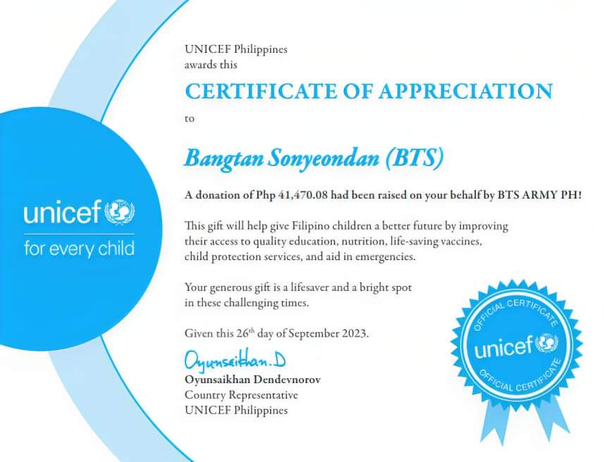 btsaph130613's tweet photo. This is it, Filo ARMYs!!! 
We're incredibly grateful to all the donors who made this drive possible. We'd also like to express our appreciation to @unicefphils  for allowing us to conduct this meaningful initiative. While we could have fundraised independently, https://t.co/ruLNccwOhD