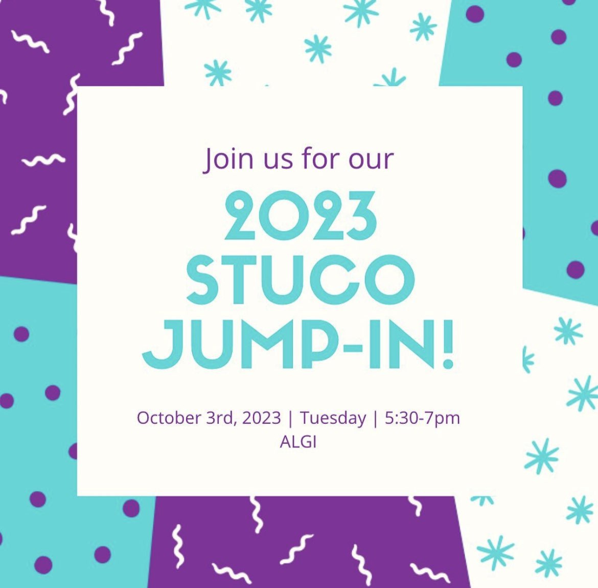 StuCo - here are some upcoming mtgs &amp; events @ THS:

• Tues 10/3 - 5:30-7 - Jump-In!
• Thurs 10/12 - GenCo 2, EBoard 2:30
• Thurs 10/19 - GenCo 2, EBoard 2:30
• Thurs 10/26 - GenCo 2, EBoard 2:30
• Mon 10/30 - 5:30-7 - Halloween party!