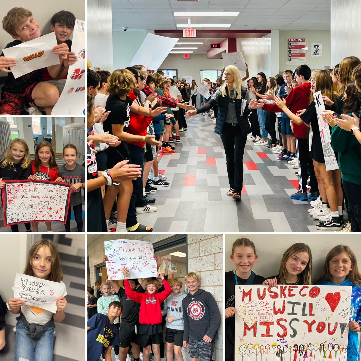We had fun celebrating Dr. Thompson today at Muskego Lakes. Lots of hugs &amp; tears. We sure will miss you, Dr. Thompson!!❤️ #mlmuskypride