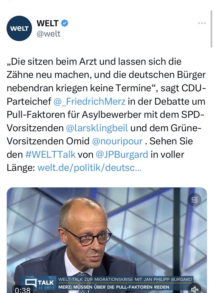 Die nächste Entgleisung von Friedrich #Merz. Kein Argument in der Sache. Unkenntnis der Gesetzeslage. Keine Antworten auf Herausforderungen. Ich bin froh, viele in der #CDU zu kennen, die damit nichts zu tun haben u.sich jeden Tag für Demokratie &amp; sozialen Zusammenhalt einsetzen.