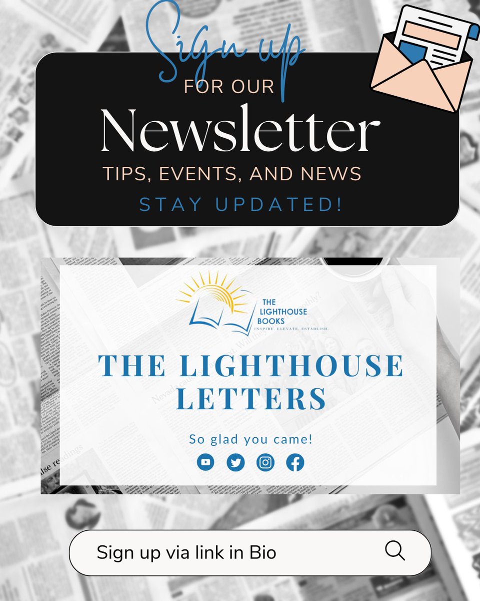 TheLighthouseB2's tweet photo. Are you signed up for The Lighthouse Letters? Our bi-weekly newsletter keeps you informed of all things about #TheLighthouseBooks ! Click the link below to sign up today!

https://t.co/YWifqf9dbk https://t.co/UGvhc0sdnn