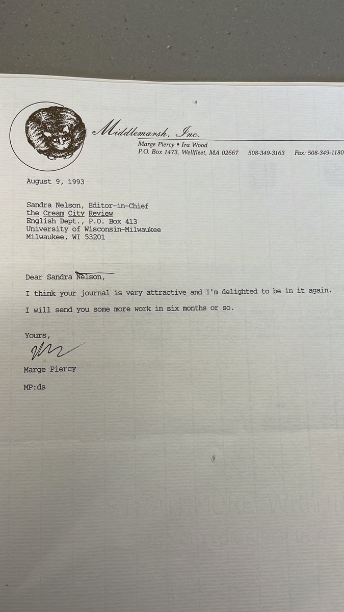 creamcityreview's tweet photo. TBT:  some Cream City Review correspondence from the early 1990s. From the @uwmlibraries archives. https://t.co/tS4TjoFsfI