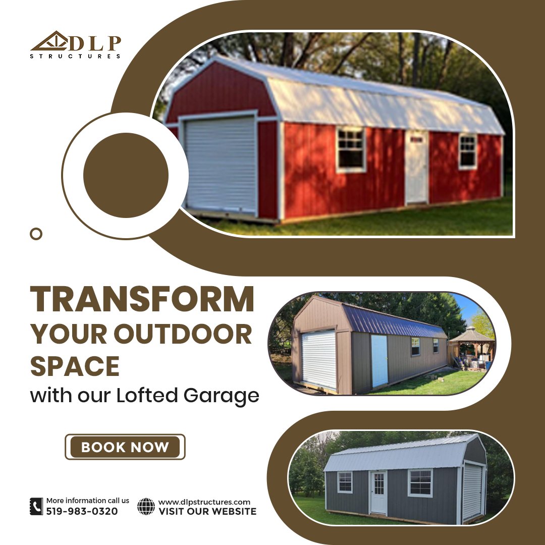 Unlock the potential of your outdoor space with our Lofted Garage. It's not just storage; it's a transformation. 🌳🏡 

📞 Call us now at 519-983-0320 or 📧 Email us at info@dlpstructures.com for more details!

#TimberFrame #SturdyConstruction #TimelessAesthetic #ReliableDesign