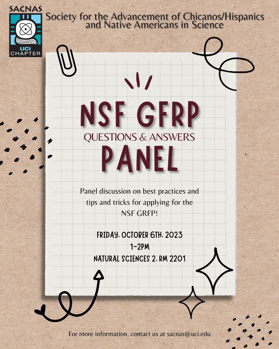 Applying for the GRFP this year? Thinking about applying next year? Join our NSF GRFP Q&A panel Oct. 6th to hear from past awardees best practices for applying and tips and tricks to improving your application!