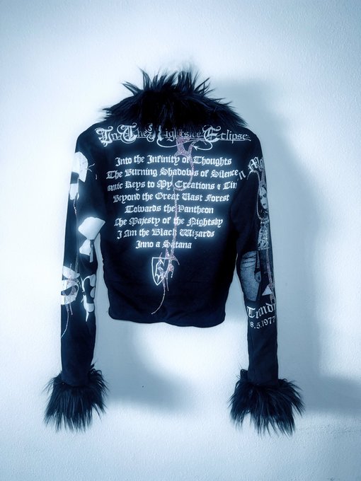 Made this jacket and skirt from different t-shirts. Added fur and rhinestones for the finished details