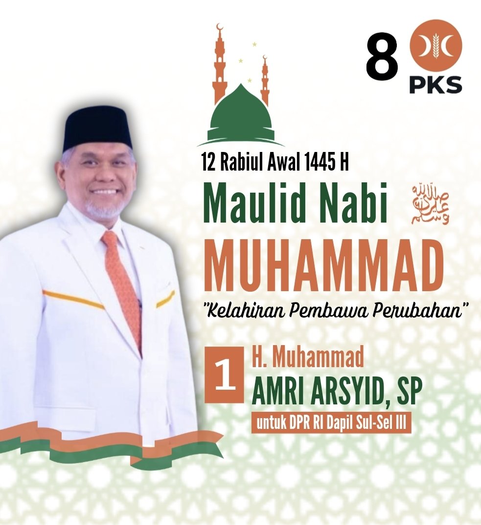 Ayo jadikan momentum maulid untuk terus meneladani Nabi Muhammad SAW menghadirkan perubahan yang penuh keberkahan.

#MaulidNabi1445H #PKSpilihAniesAmin #PKSpembelaRakyat #PKSpilihAniesAmin 
#pkssulsel
#amritemanta