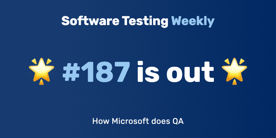 QANewsletter's tweet photo. Hey! 🙂

The 187th issue is out! https://t.co/jGq4tsEkts

Congrats @gergelyorosz, @jarbon, @michaelbolton, @dennmart, @edgarmiro, @RyanCraven_QA, @gil_zilberfeld, @Gio_Sastre, @anshita__bhasin, @vitpotapov, @NicolaLindgren and more!

#SoftwareTesting #QA https://t.co/5eswBvVA0f