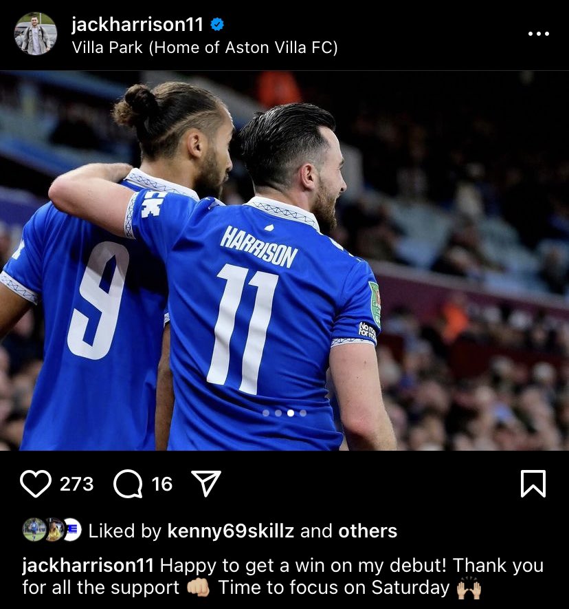 EvertonNewsFeed's tweet photo. 📱Jack Harrison’s latest Instagram post💙 https://t.co/3IBGExi5Dz