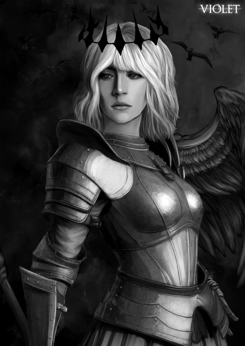 Violet_Illus's tweet photo. [OC] 
Started as an attempt to paint my Souls avatar, devolved into some Final Fantasy reject 😭 https://t.co/KM9IGzHxBD
