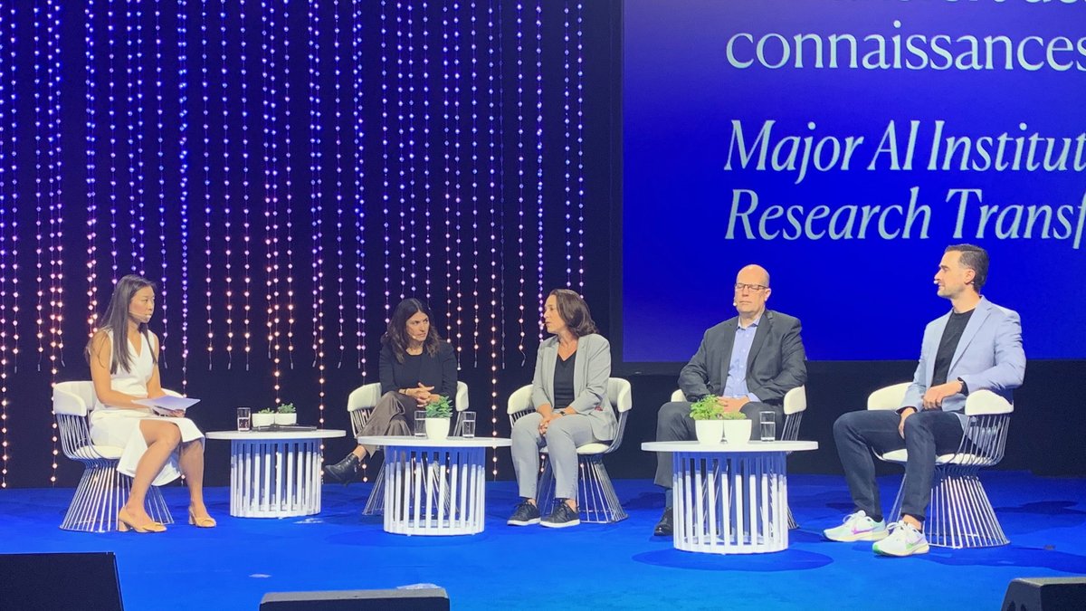 CIFAR_News's tweet photo. At ALL-IN today, CIFAR's Elissa Strome spoke w @aprilfong & leaders at @AmiiThinks @Mila_Quebec @VectorInst about Canada's AI opportunity & a new report showing growth of Canada’s AI talent has led the world since the launch of the #PanCanadianAIStrategy.
https://t.co/0UJjrWqHsy https://t.co/mKn8x6QPSi
