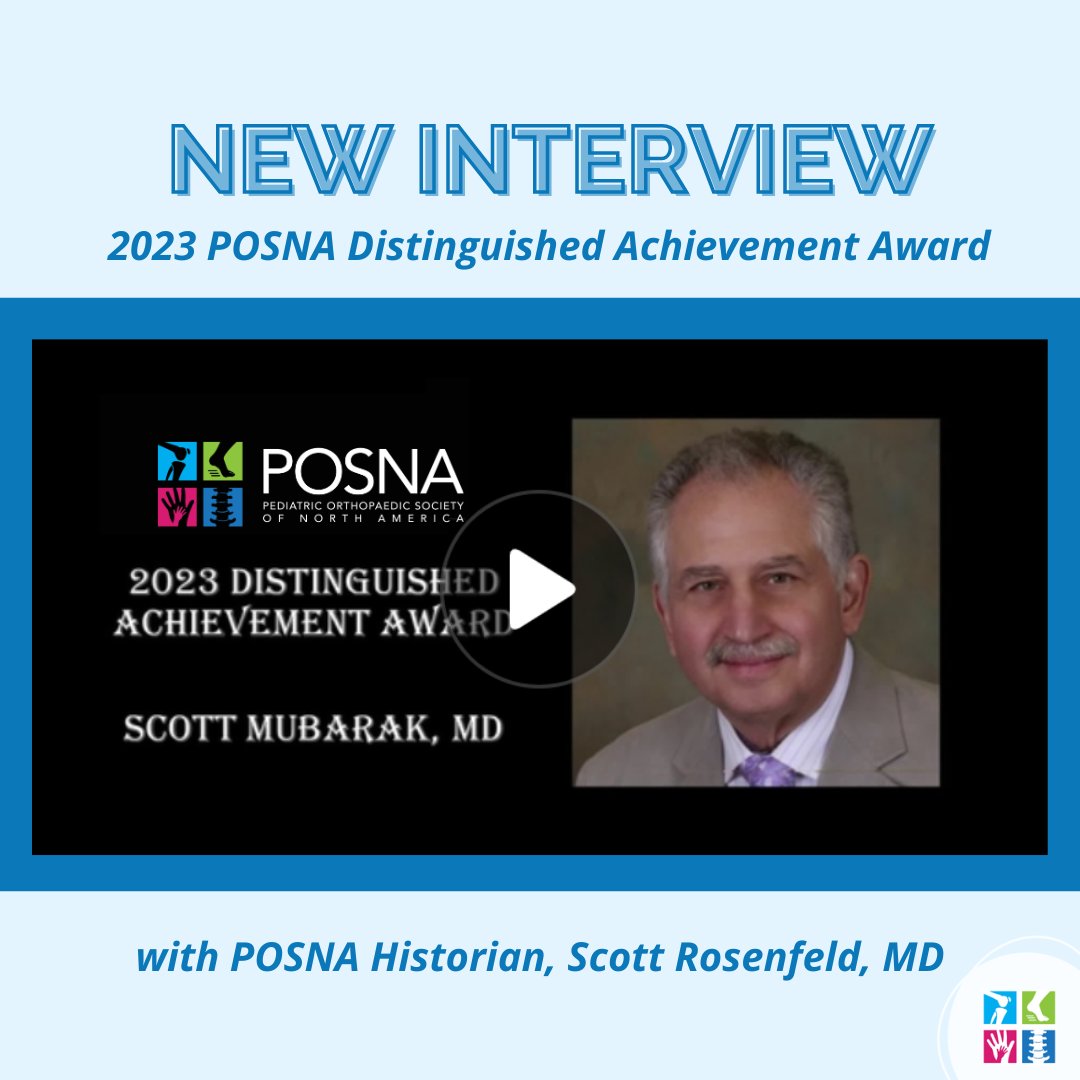 The 2023 DAA Interview is Now Available: bit.ly/468Lvjp Do you know a #POSNA member who should be recognized for service and contributions above and beyond the usual? 2024 Nominations Close Monday, October 2, 2023: bit.ly/48zKDWr #halloffame #awards #nominate