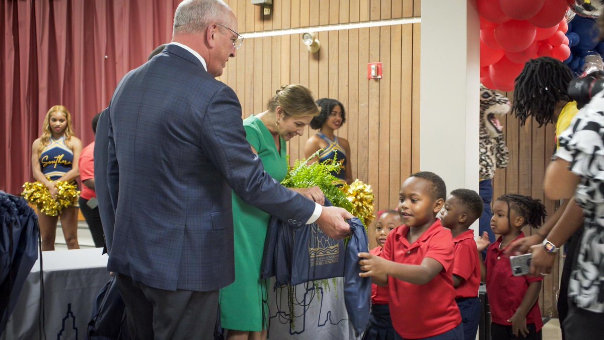 I was thrilled to join the students of Crestwood Early Learning Center to announce the statewide expansion of <a href="/DollysLibrary/">Imagination Library</a>. This program will deliver one free, age-appropriate book each month to children ages 0 to 5 years old throughout Louisiana. #lagov