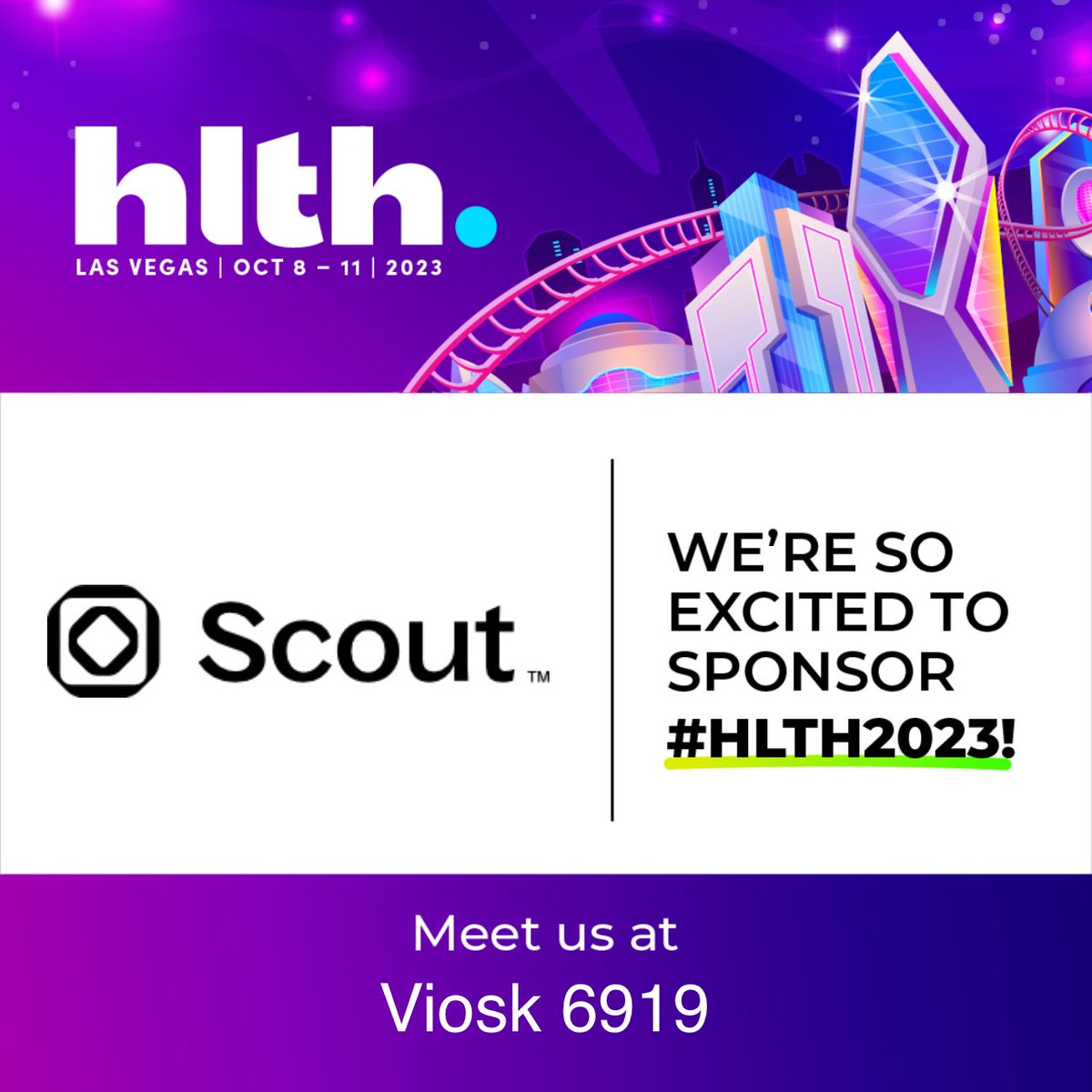 TryOutScout's tweet photo. 🎉 Scout will be a proud sponsor of the 2023 HLTH Conference!

📍Visit us at Kiosk 6919! Learn more about our offerings and be a part of the revolution that aspires to make healthcare more approachable, efficient, and personalized.

💡See you at HLTH 2023 on Oct 8-11!
#HLTH2023 https://t.co/7COvG7dbSS