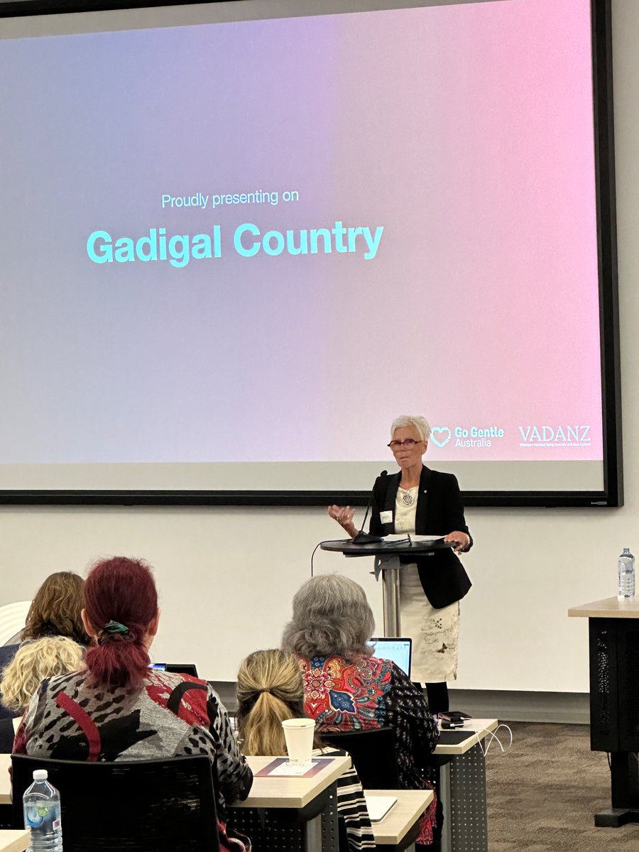 DrKerstinBraun's tweet photo. Acknowledgement of country by MC Molly Carlile AM. Wonderful start to day 2 of #VADCON23. #VAD #NSW #AssistedDying https://t.co/nvuRwxH8Yu