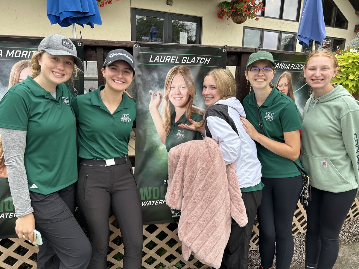 WUHSGirlsGolf's tweet photo. I told the girls I wouldn’t put these up on X. So, don’t tell them you saw these! Celebrating some of the seniors at today’s WIAA regional competition! https://t.co/Po9reVMLnz