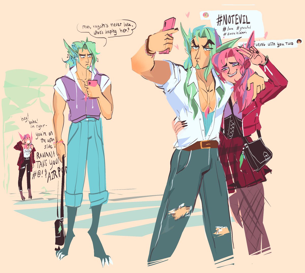 local star guardians horrified learning making rakan and xayah less evil does not make them less annoying.