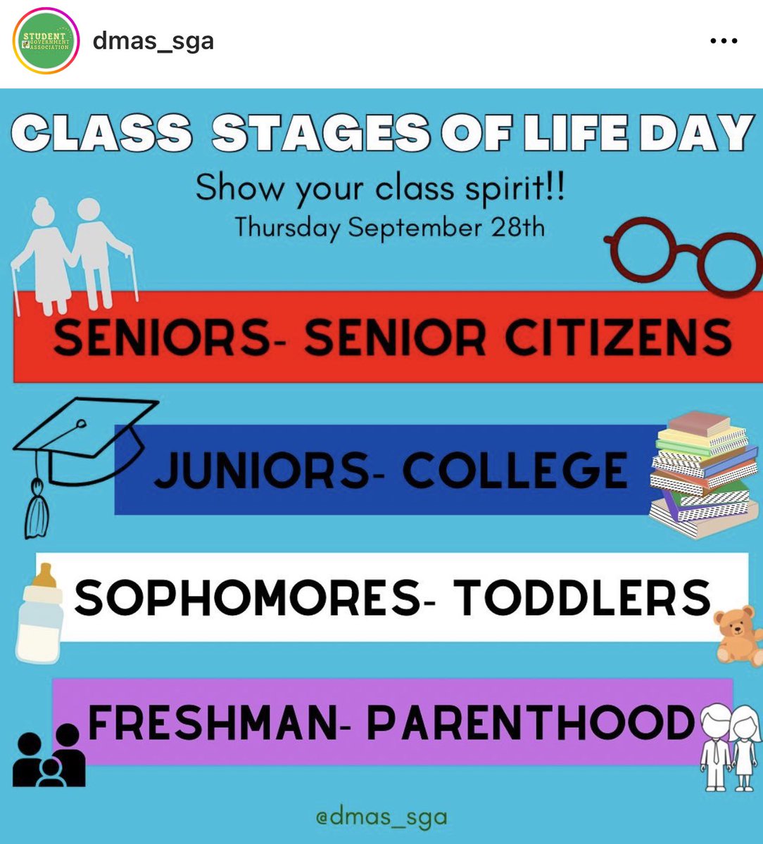 Thursday’s Spirit Day👇🏽💚💛 <a href="/DHS_Principal/">Kurt Schneider</a> <a href="/DHS_AP/">Adam Saltzman</a> <a href="/DHS_APBrazil/">Lora Adams Brazil</a> <a href="/DamascusHS_SDT/">Nicole Moravy</a> <a href="/DHSClass2024/">DHS Class of 2024</a> <a href="/megan_stultz/">Megan Stultz</a> <a href="/dmas_sga/">DHS School-Wide SGA</a>