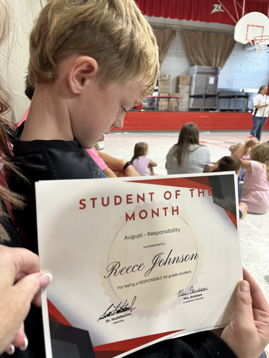 AmyScherffRoss's tweet photo. South Fork Elementary student of the month assembly for August and September. Way to go Reece! https://t.co/6qvXwgWJ9z