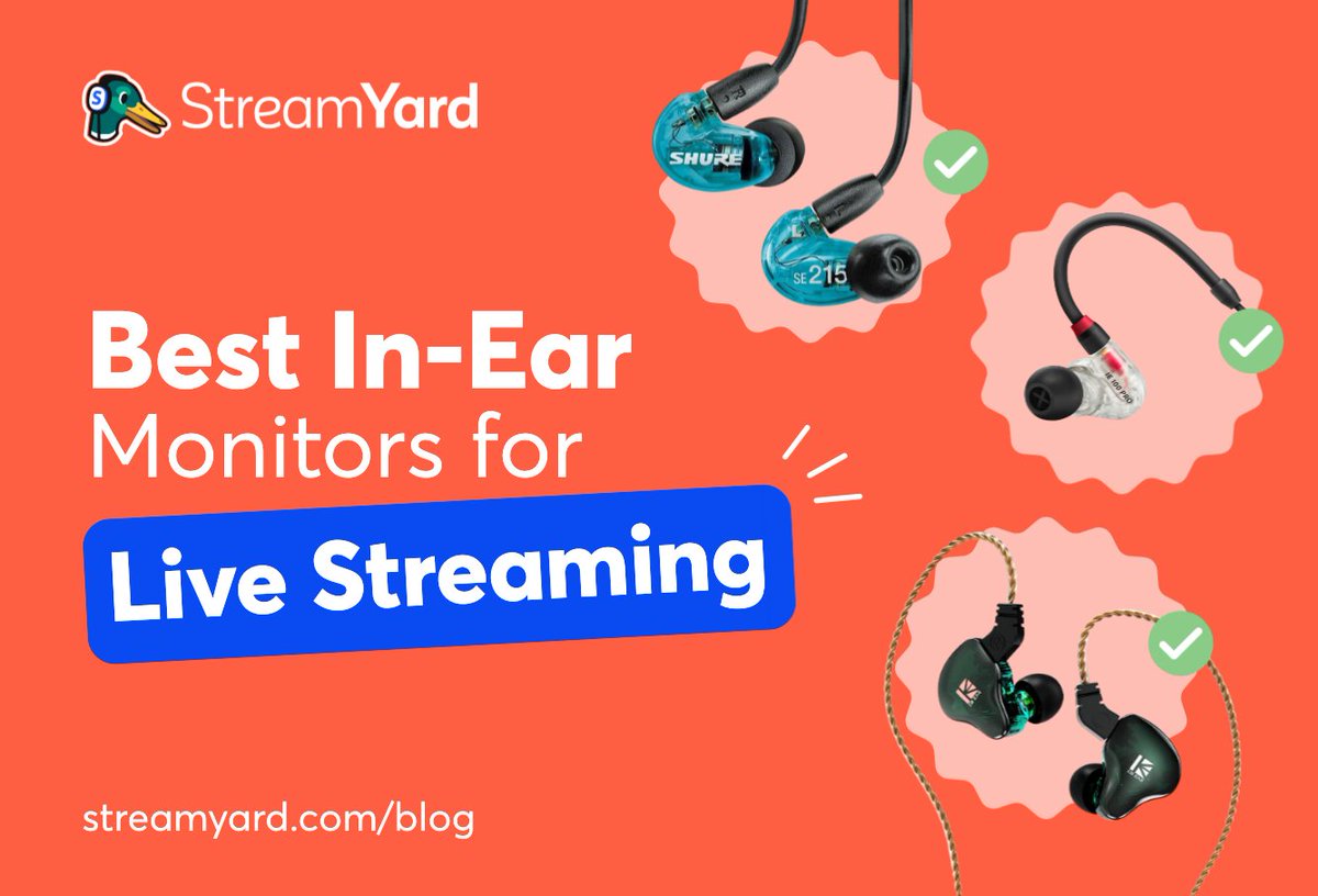 Learn about the best in-ear monitors to wear when #livestreaming for a clean, professional look. Here are top picks from @StreamYardapp.

#LiveStreamingTips #Headphones bit.ly/383Ob9fhttps:/…