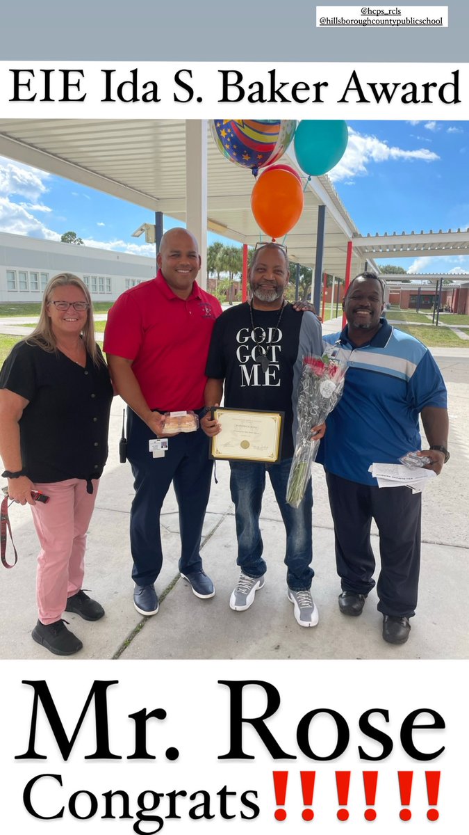 HCPS_Eisenhower's tweet photo. Congratulations to EIE Awards Winners for 2023-2024 School Year!! Teacher of the Year- Mrs. Young, Ida S. Baker Award- Mr. Rose, and Non Instructional Staff of the Year- Mrs. Garcia‼️‼️ Keep being amazing Generals‼️‼️@HillsboroughSch @HCPS_FACE @TransformHCPS  @VanAyresHCPS #EIE https://t.co/XSVorxAfkG