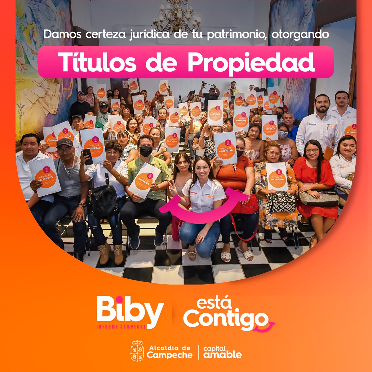 Hemos entregado 𝟲𝟮𝟲 𝗧𝗶́𝘁𝘂𝗹𝗼𝘀 𝗱𝗲 𝗣𝗿𝗼𝗽𝗶𝗲𝗱𝗮𝗱. Dimos solución a trámites que tenían 20 y hasta 40 años. ✅ 

En esta Capital Amable, la certeza jurídica de tu patrimonio es prioridad. 🧡

#2doInforme 
#BibyContigo 
#CapitalAmable