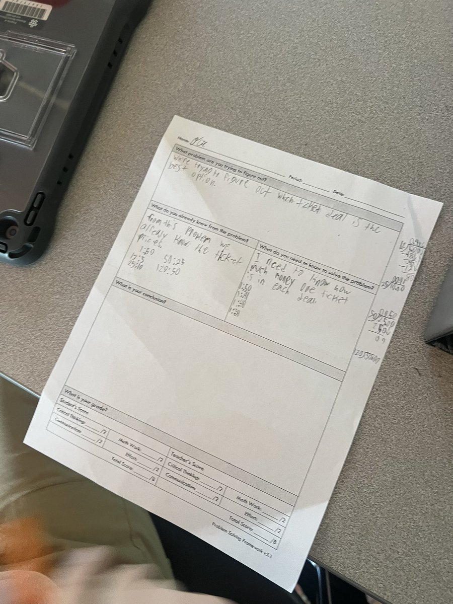 LOVE a routine that encourages collaboration around challenging real world problems from <a href="/IllustrateMath/">Illustrative Mathematics</a> 

<a href="/robertkaplinsky/">Robert Kaplinsky</a> I have been loving this problem solving framework in math class to get ALL kids at ALL levels talking about the math they are doing! 
<a href="/DiemerEagles/">Diemer Eagles SMSD</a>