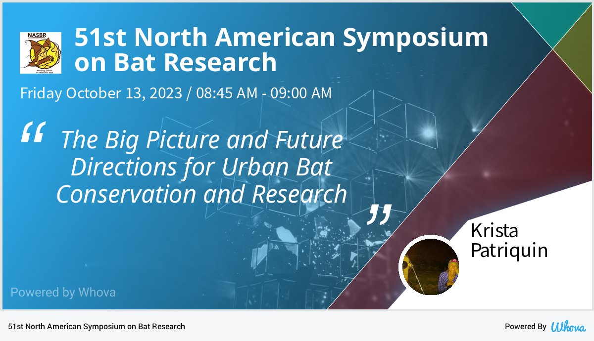 KJPatriquin's tweet photo. Can't wait to attend #Winnipeg2023 #NASBR @NA_bats #bats #urban #conservation https://t.co/NYFQ9hFNw6