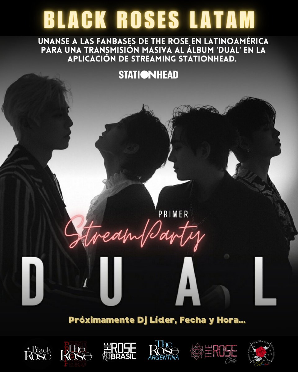 📢| Black Roses, Les presentamos el primer proyecto de Stream Party de las Fanbases de The Rose en Latinoamérica!!! 🌹🖤

Estén atentos, más información proximamente.. 

#TheRose #더로즈