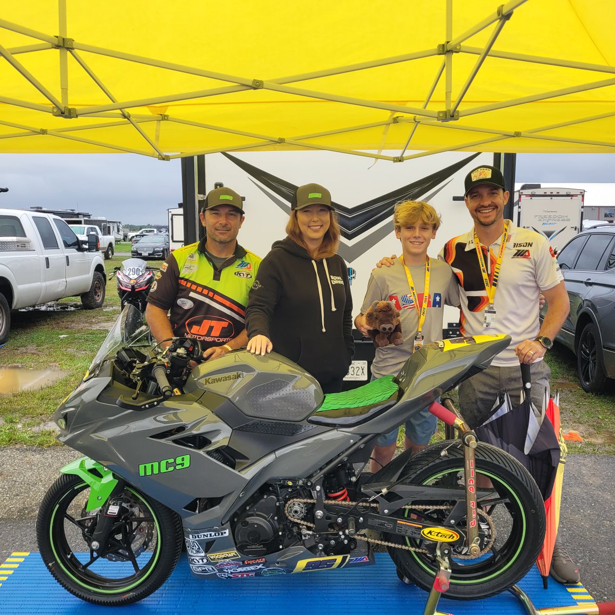 BisonTrack's tweet photo. It was a dramatic, rain-soaked conclusion to the MotoAmerica season but we still made the most of it! ☂️😁 Look for us this weekend as we're back in the Midwest for CMRA racing at our home track, Hallett Motor Racing Circuit! https://t.co/0FQORJ7YDV #whereintheworldisthor https://t.co/0LJntP3xjh