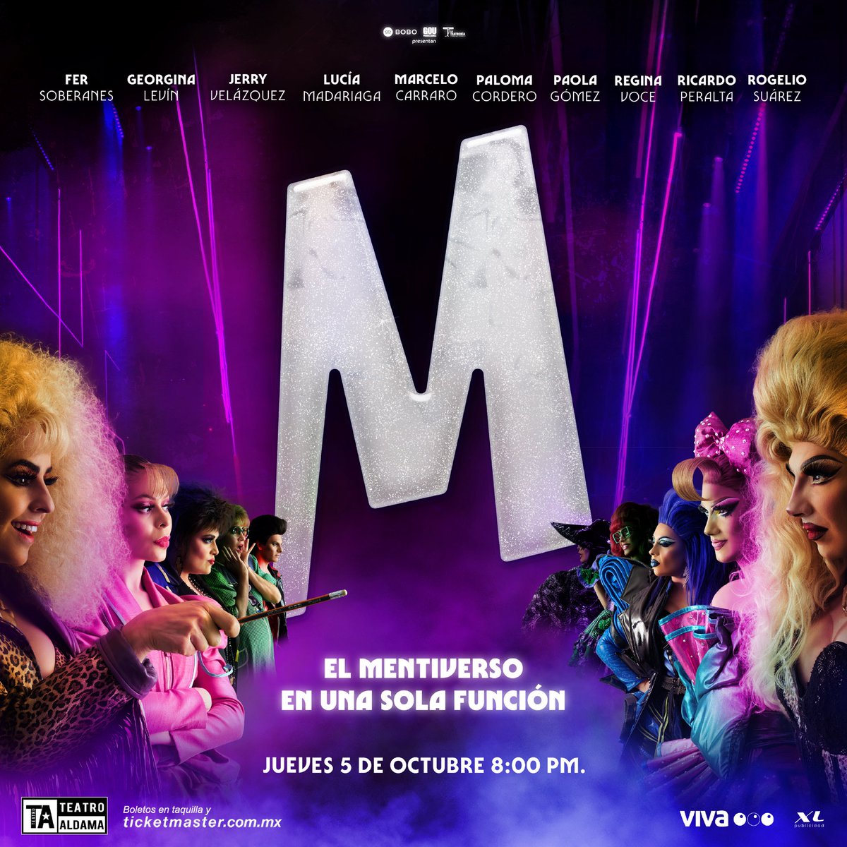 #MentirasElMusical y #MentiDrags presentan la Función del Mentiverso. 

El pasado y el presente, el glamour y lo clásico de los 80, juntos en el escenario más icónico del teatro. 💕💋

🗓️ Jueves 5 de octubre a las 8 PM. 
🎫 Boletos en taquillas y bit.ly/FuncionMentive…