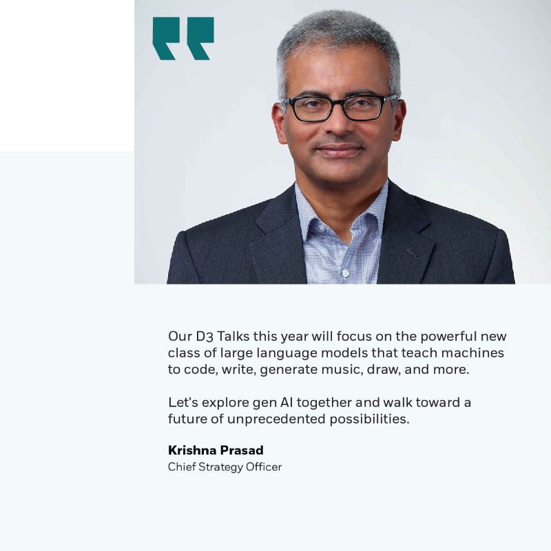 USTglobal's tweet photo. Between the lightning-in-a-bottle innovation that D3 captures and this year’s focus on generative AI, UST’s leaders can’t wait for the event.
Swipe to see why they’re looking forward to this year’s event. ➡️
#genAI #USTd3 #AI