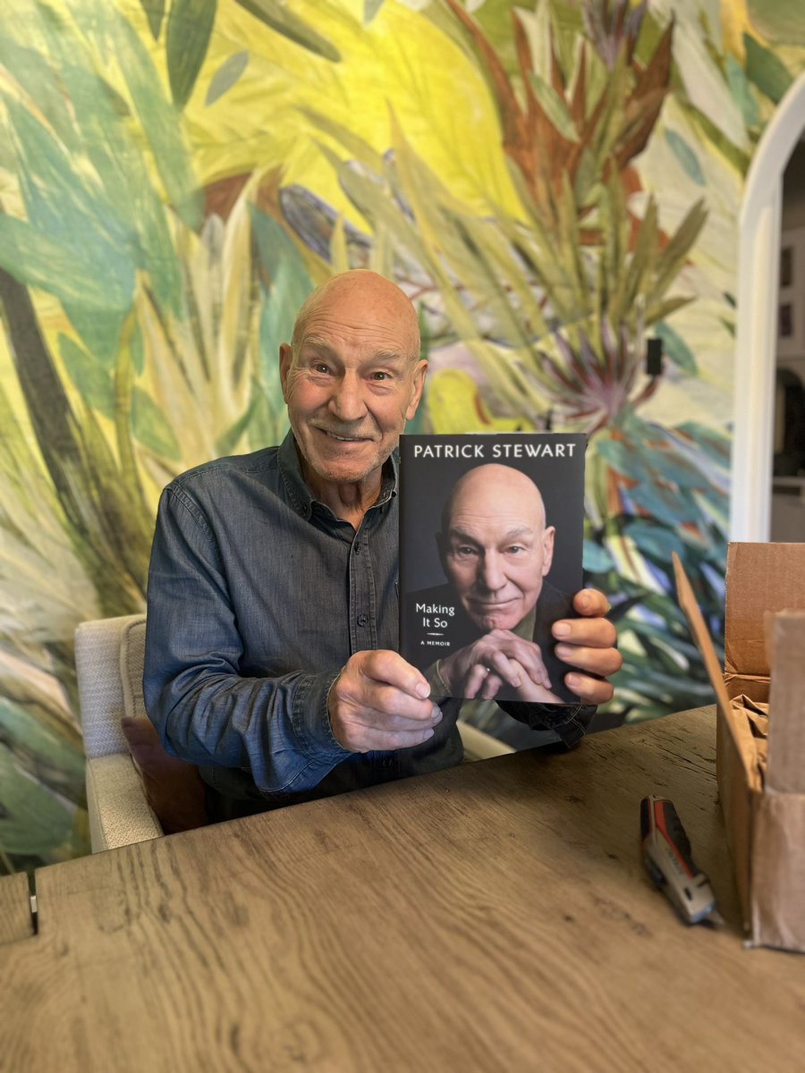 Patrick Stewart (@sirpatstew) on Twitter photo Just received the very first copy of my memoir, Making It So.
Available October 3 ➡️ PatrickStewartBook.com
#MakingItSo <a href="/GalleryBooks/">Gallery Books</a> <a href="/simonschusterUK/">Simon & Schuster UK</a> <a href="/SimonSchusterCA/">Simon & Schuster CA</a> <a href="/SimonSchusterIN/">Simon & Schuster India ✨</a> Just received the very first copy of my memoir, Making It So.
Available October 3 ➡️ PatrickStewartBook.com
#MakingItSo <a href="/GalleryBooks/">Gallery Books</a> <a href="/simonschusterUK/">Simon & Schuster UK</a> <a href="/SimonSchusterCA/">Simon & Schuster CA</a> <a href="/SimonSchusterIN/">Simon & Schuster India ✨</a>