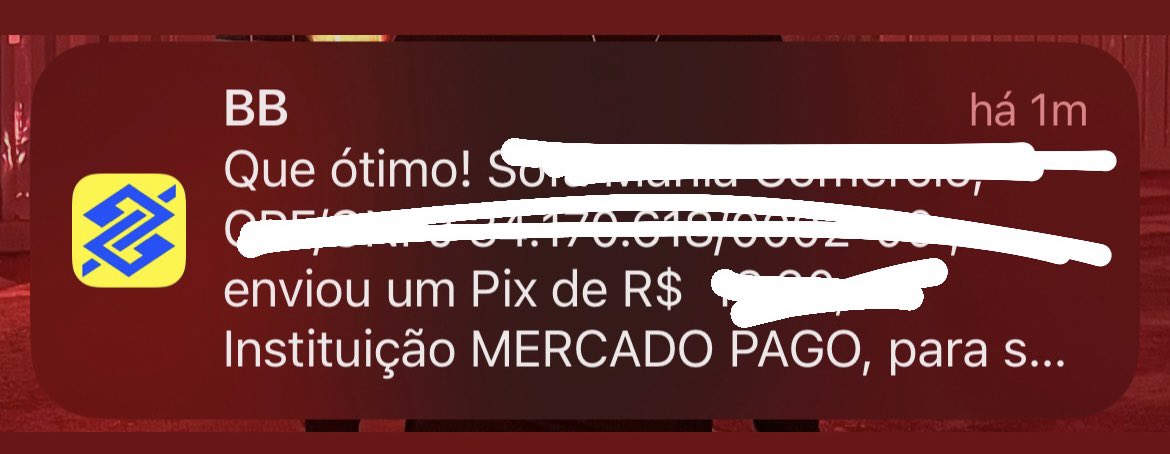 paulorbelem's tweet photo. A forma que o @BancodoBrasil te comunica o recebimento de um pixes, independente do valor. https://t.co/U8fpUZIr7B