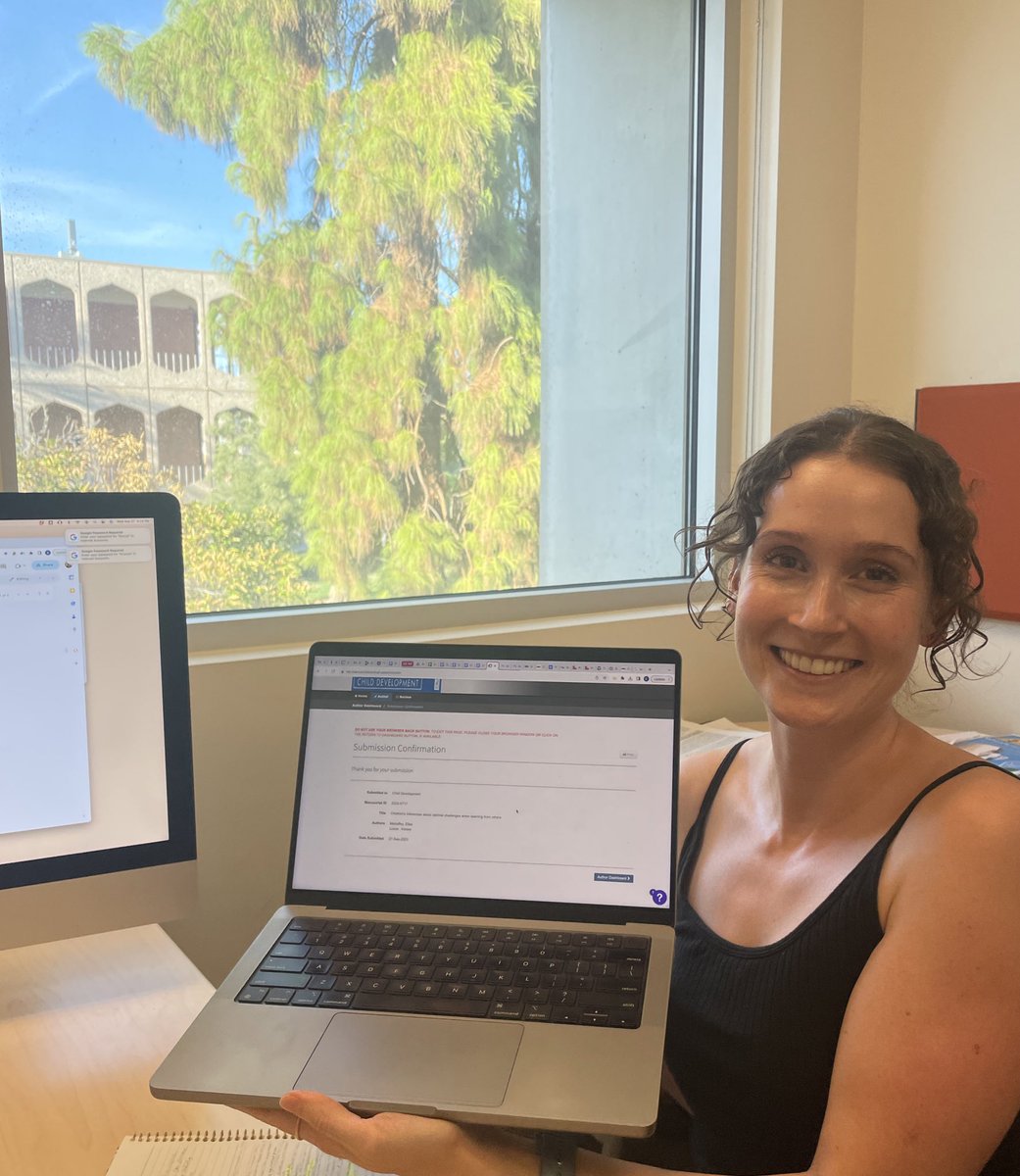 we are so proud of EML PhD student, Elise Mahaffey, for submitting her manuscript on children’s reasoning about “optimal challenges” for peer review today! Way to go, Elise! 🎉👏🏼