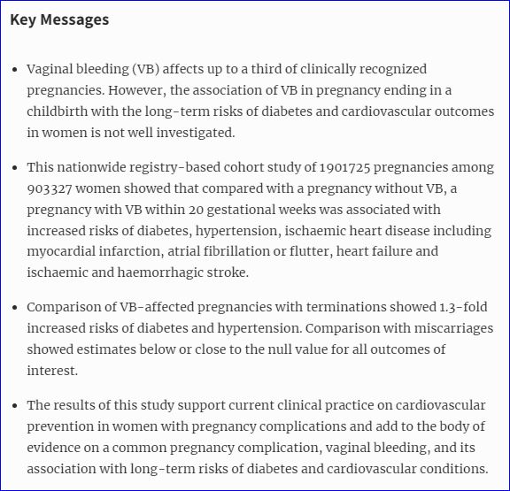 IntJEpidemiol's tweet photo. Risk of diabetes and cardiovascular diseases in women with vaginal bleeding before 20 gestational weeks: Danish population-based cohort study
https://t.co/ceUZbGdP2U https://t.co/HPN6Bb7djC