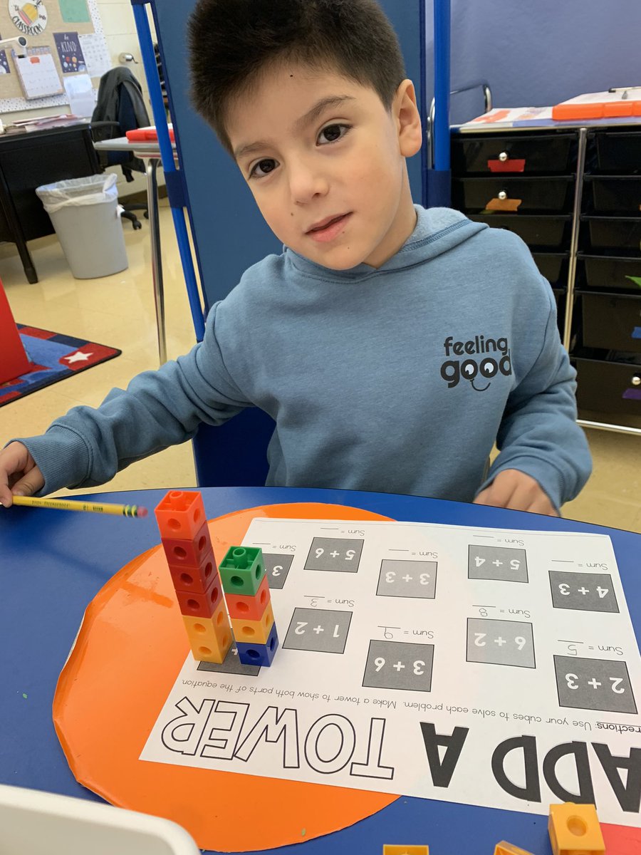 Mrs_Mack23's tweet photo. Practicing adding with cube, social time and sharing our toys along with reading our newly checked out library books was so much fun today in room 23! 💙 #EMKPRIDE https://t.co/nufvw8eEUY
