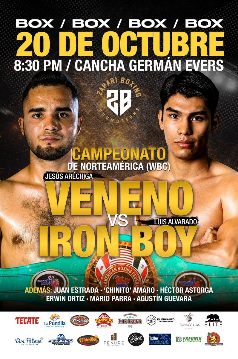 HectorZapari's tweet photo. ‼️Recién Anunciado ‼️ 
Jesús “Veneno” Arechiga 🆚 Luis “Iron Boy” Alvarado se enfrentan por el título vacante de Norte America (NABF) del CMB este próximo 20 de Octubre en La Germán Evers duelo de prospectos mexicanos , espectáculo garantizado para toda la afición

#boxeomexicano https://t.co/6ZzgiRpi9t