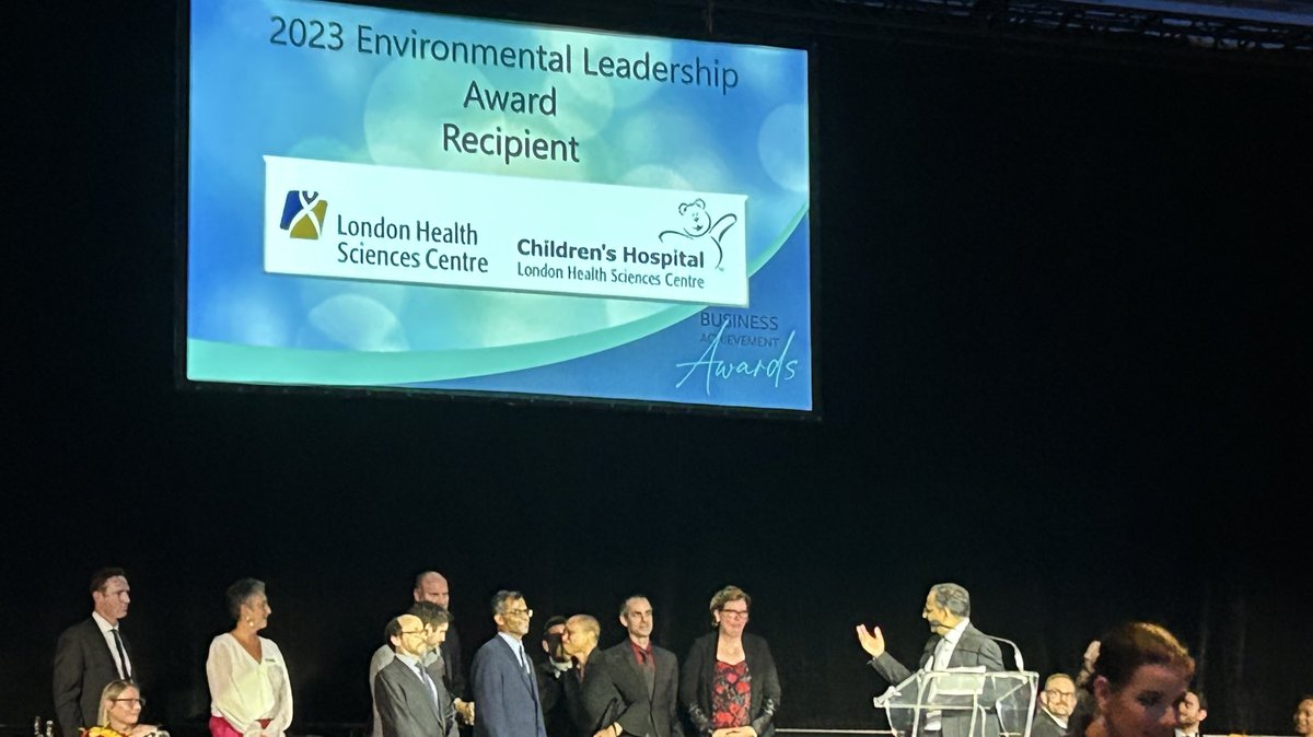 Congrats to my friends at ⁦<a href="/LHSCCanada/">London Health Sciences Centre</a>⁩ for receiving the Environmental Leadership Award at tonight’s ⁦<a href="/LdnOntChamber/">London Chamber of Commerce</a>⁩ #BAA23