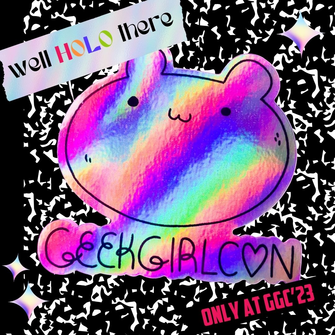 GeekGirlCon's tweet image. 👀Well HOLO there! What's your favorite thing to cover with stickers? 

Collect these super cute and shiny holographic stickers designed by Bekah Boehm @mumuchu exclusively at GeekGirlCon 2023!

#StickerCollection #GGC23 #GeekGirlCon