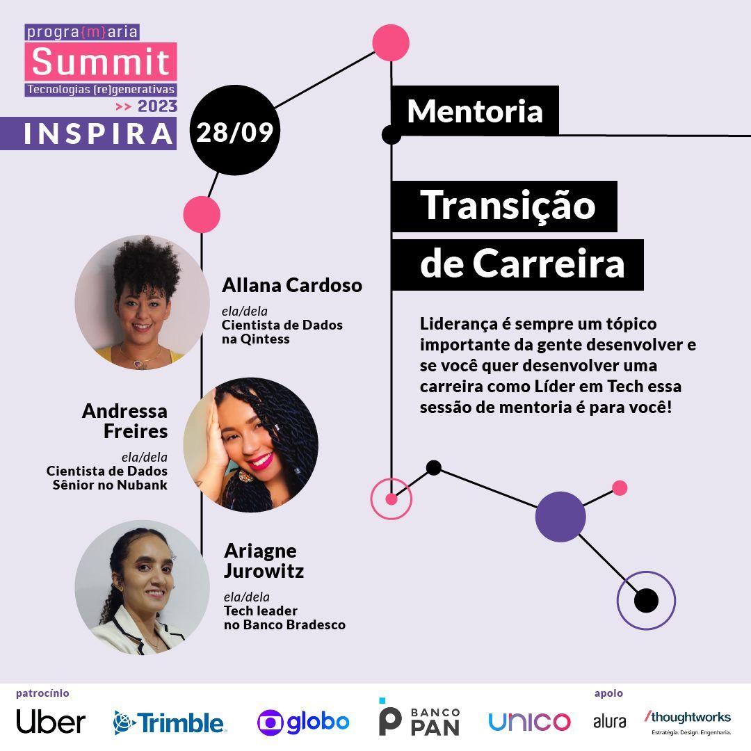 programaria's tweet image. AMANHÃ AS MENTORIAS ESTÃO O PURO OURO!! Arraste até o final para entender melhor como será a dinâmica das mentorias #PrograMariaSummit2023  🚨 Para participar das mentorias você deve ir no site onde estão todas as mentorias, o link você receberá no email cadastrado no ingresso.