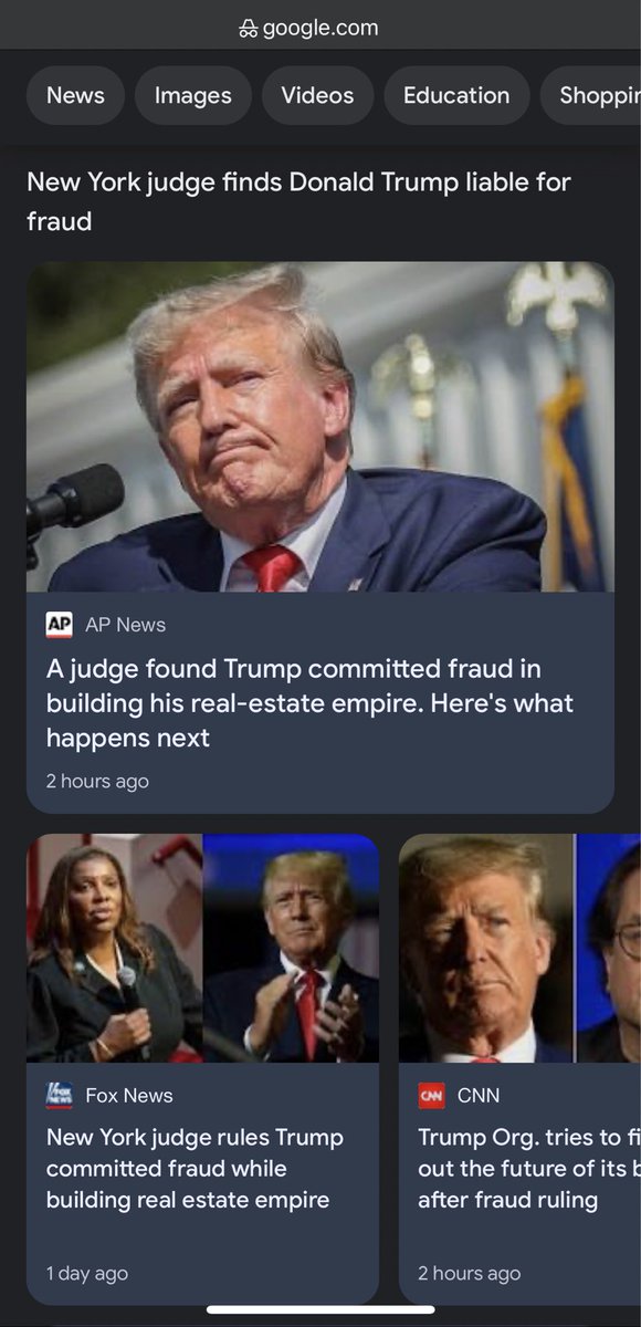 I don’t think I’ve seen a search result like this before. The larger top card doesn’t scroll, but the bottom cards do