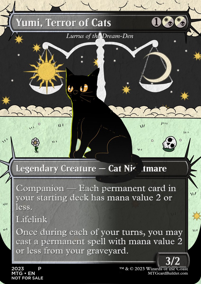 Wanted to make a MTG card with my cat and so choose Lurrus of the  Dream-Den. proxy mtg art