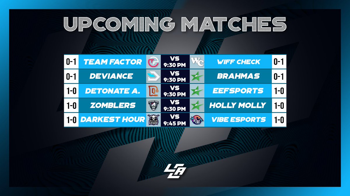 LCABroadcasting's tweet photo. π¨Tonights Matches Covered by LCA! π¨
βοΈ @TeamFactor VS #WiffCheck
ποΈ @cernersandals
βοΈ @ggDeviance VS #Brahmas
ποΈ @ynoTFPS & @DJobin98
βοΈ @ggDetonate A. VS #eefsports
ποΈ @cashmmt
Streams in replies below!β¬οΈ https://t.co/rJfhyZvQXw